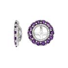 Diamond Accent And Heat-treated Purple Amethyst Earring Jackets