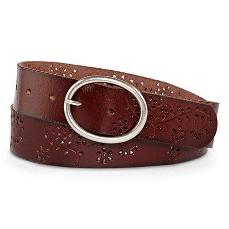 Mixit Floral Perforated Brown Belt