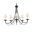 Contemporary Black Wrought Iron Chandelier