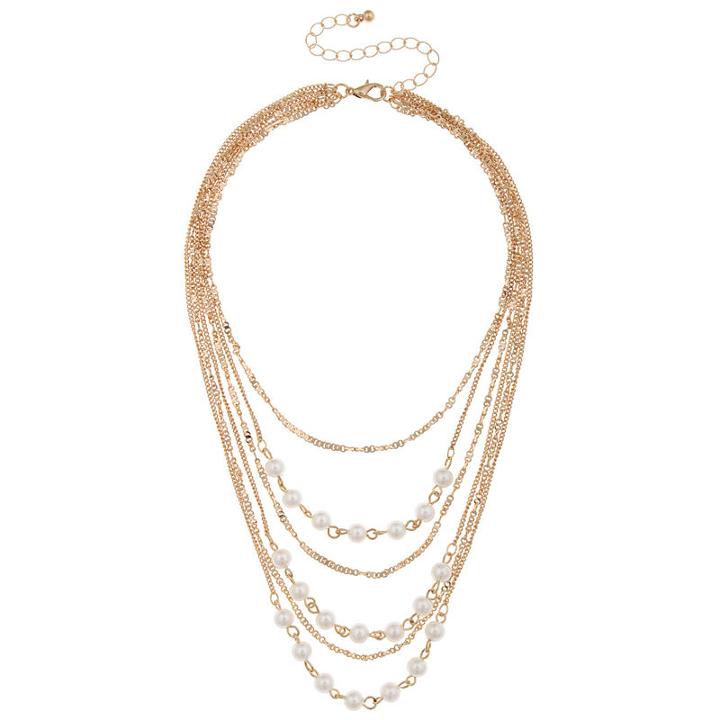 Decree Womens 4mm Simulated Pearls Strand Necklace