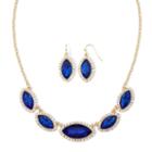 Monet Blue Gold-tone Collar Necklace & Earring Set