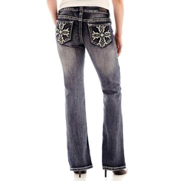 Zco Embellished Pocket Bootcut Jeans - Petite