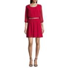 By & By 3/4 Sleeve Fit & Flare Dress-juniors