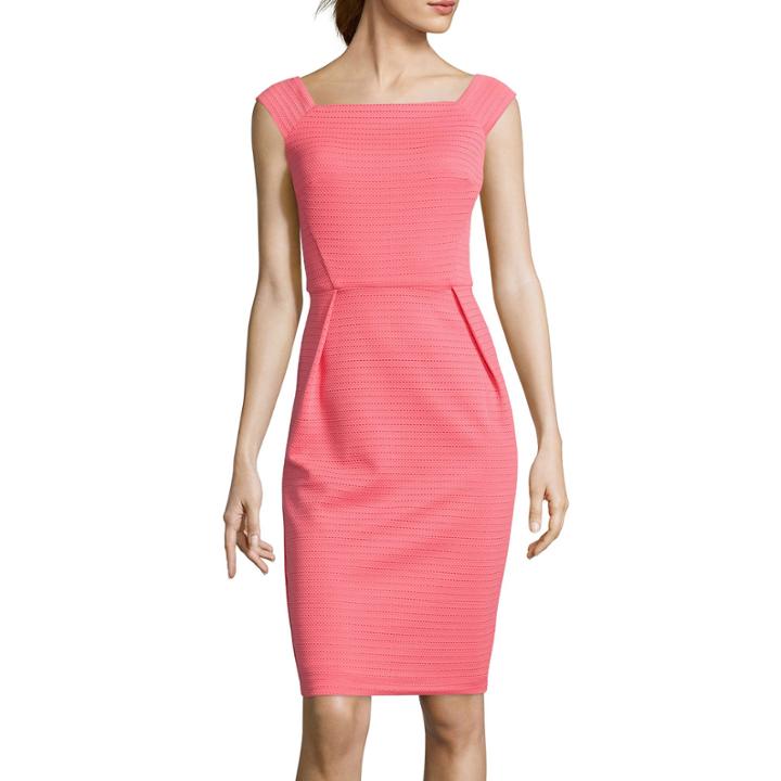 Bisou Bisou Sleeveless Textured Sheath Dress