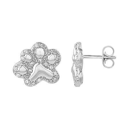 Aspca Tender Voices 1/6 Ct. T.w. Diamond Paw Print Stud Earrings