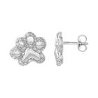 Aspca Tender Voices 1/6 Ct. T.w. Diamond Paw Print Stud Earrings