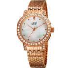 Burgi Womens Rose Goldtone Strap Watch-b-176rg