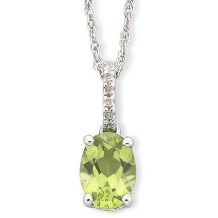 Peridot & Diamond-accent Sterling Silver Pendant Necklace