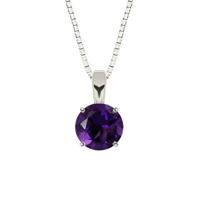 Genuine Amethyst Sterling Silver Pendant