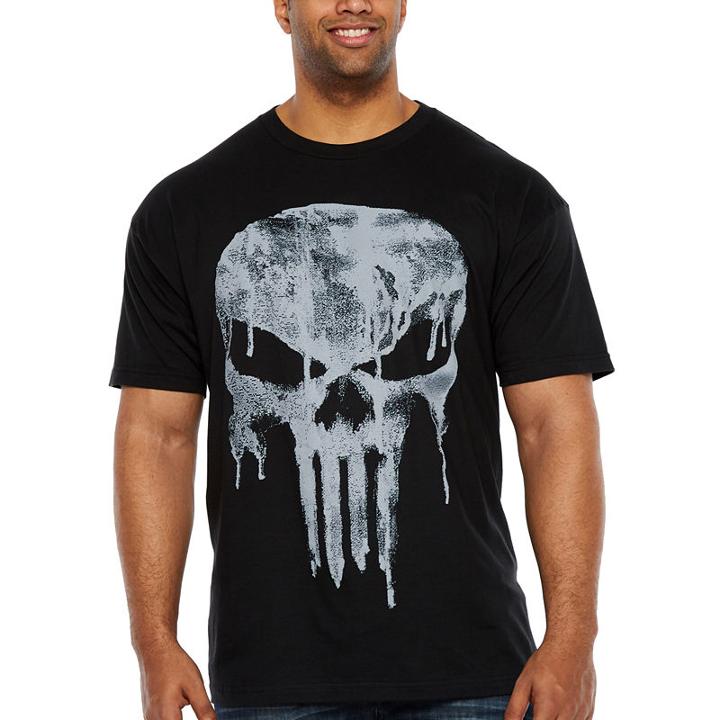 Punisher Slogan Short Sleeve Punisher Graphic T-shirt-big And Tall
