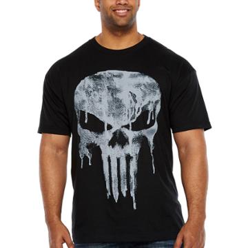 Punisher Slogan Short Sleeve Punisher Graphic T-shirt-big And Tall
