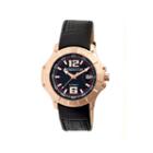 Heritor Automatic Norton Mens Leather Magnified Date-rose Gold/black Watches