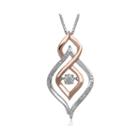 Love In Motion&trade; 1/4 Ct. T.w. Diamond 10k Two-tone Gold Teardrop Pendant Necklace