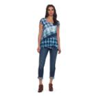 Skyes The Limit Monte Carlo Plaid Mesh Tiered Top- Plus