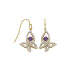 Love In Motion&trade; Genuine Amethyst And Lab-created White Sapphire Butterfly Earrings