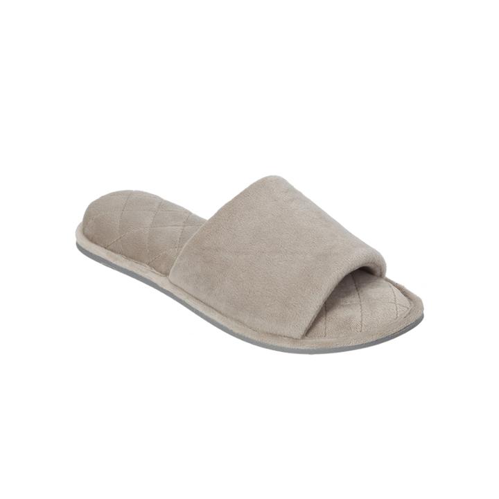 Dearfoams Womens Microfiber Velour Open-toe Slippers