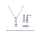 Womens 4-pc. Greater Than 6 Ct. T.w. White Cubic Zirconia Sterling Silver Jewelry Set