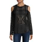 Nicole Miller Cold-shoulder Burnout Top