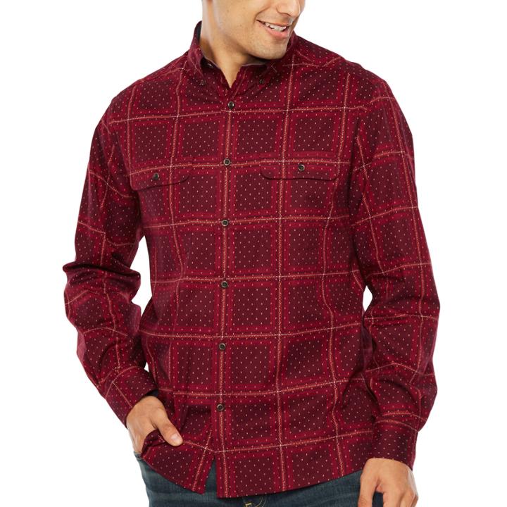 Argyleculture Long Sleeve Geometric Button-front Shirt