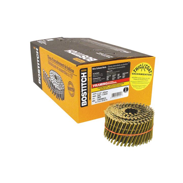 Bostitch Stanley C8r99bcg 2-1/2 X .099 X 15 Coil Framing Nails 3600 Count