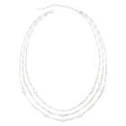 Vieste Simulated Pearl Silver-tone 3-strand Necklace