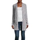 Derek Heart Long Sleeve V Neck Open Front Cardigan-juniors