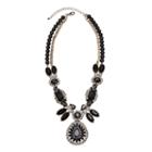 Mixit&trade; Black Stone & Crystal Statement Y Necklace