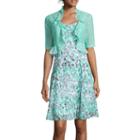 R & K Originals Dot Print Ruffle Jacket Dress