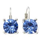 Monet Silver-tone Blue Stone Small Drop Earrings