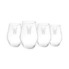 Cathy's Concepts Set Of 4 Personalized Contemporary Stemless Wine Glasses