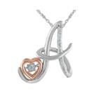 Love In Motion&trade; Diamond-accent Rose Gold & Sterling Silver A Pendant Necklace