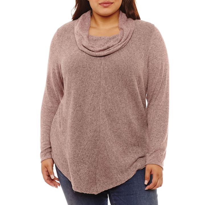 Alyx Long Sleeve Cowl Neck Knit Blouse-plus