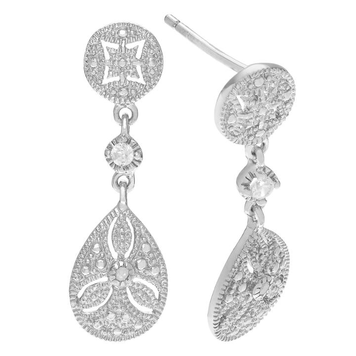1/8 Ct. T.w. White Diamond Sterling Silver Drop Earrings