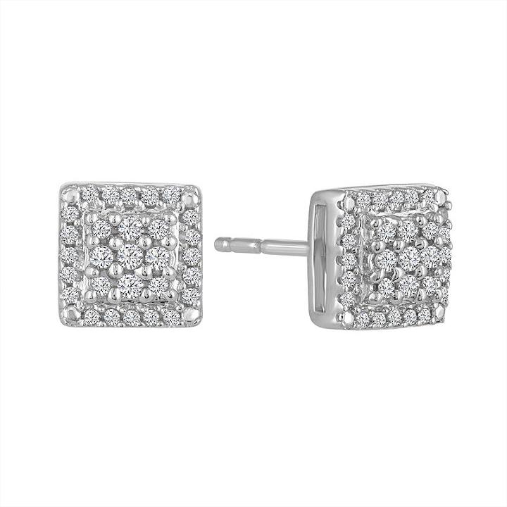 Diamond Blossom 1/5 Ct. T.w. Genuine White Diamond Stud Earrings