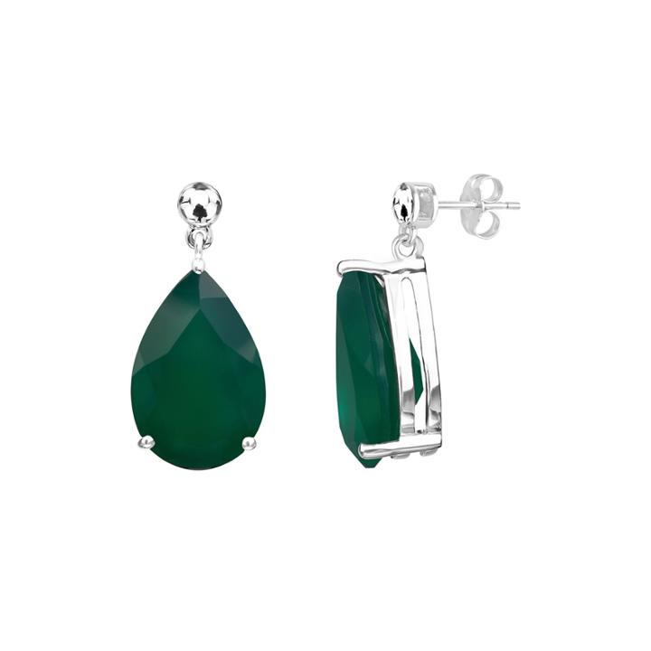 Genuine Green Onyx Sterling Silver Earrings
