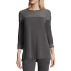 St. John's Bay Active 3/4 Sleeve Crew Neck T-shirt-womens Petite