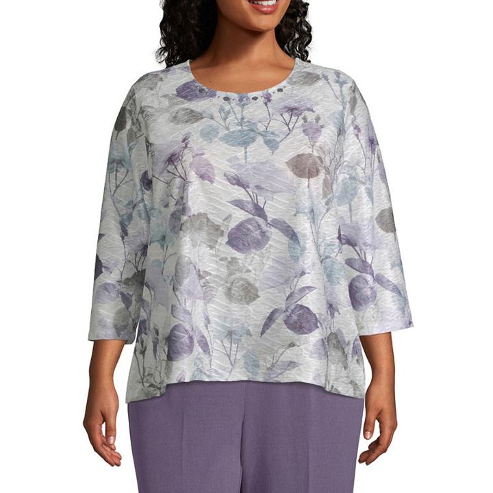 Alfred Dunner Smart Investments Shadow Floral Tee - Plus