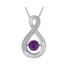 Love In Motion&trade; Lab-created Amethyst White Sapphire Sterling Silver Necklace