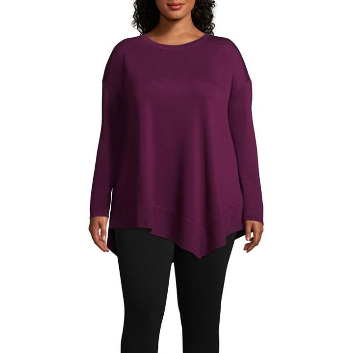 St. John's Bay Active Long Sleeve High Low Hem Tee - Plus