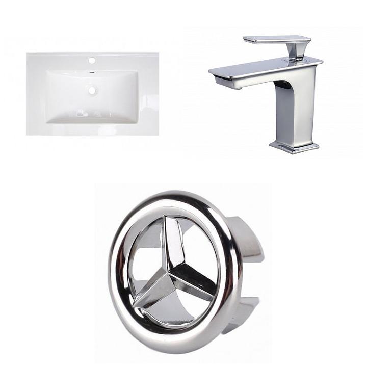 25-in. W 1 Hole Ceramic Top Set In White Color - Cupc Faucet Incl.