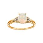 Limited Quantities! Diamond Accent White Opal 14k Gold Cocktail Ring