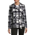 Jou Jou Belted Plaid Fashion Coat-juniors
