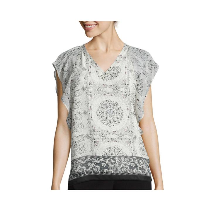 Black Rainn Flutter-sleeve Top