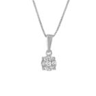 Diamond Blossom Womens 1/8 Ct. T.w. Genuine White Diamond Pendant Necklace