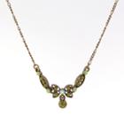 1928 Vintage Inspirations Womens Green Brass Collar Necklace