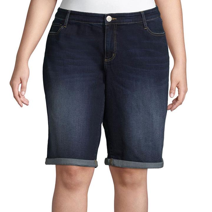 Boutique+ Denim Bermuda 11 Rolled Cuff - Plus