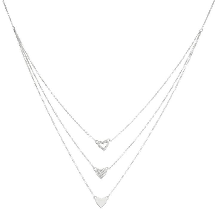 Diamonart Womens 5/8 Ct. T.w. White Cubic Zirconia Heart Pendant Necklace