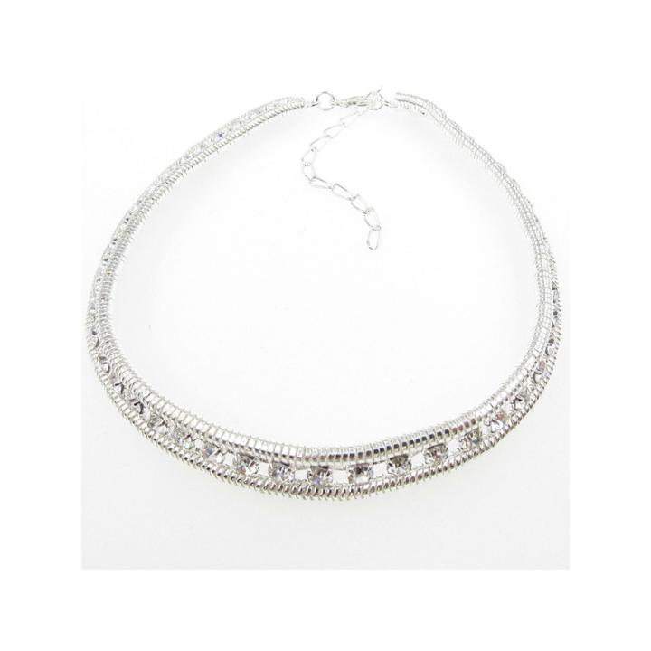 Vieste Rosa Silver Over Brass Choker Necklace