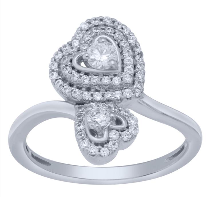 Limited Quantities! Womens 1/2 Ct. T.w. Round White Diamond 10k Gold Engagement Ring