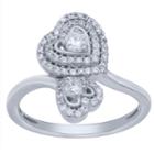 Limited Quantities! Womens 1/2 Ct. T.w. Round White Diamond 10k Gold Engagement Ring